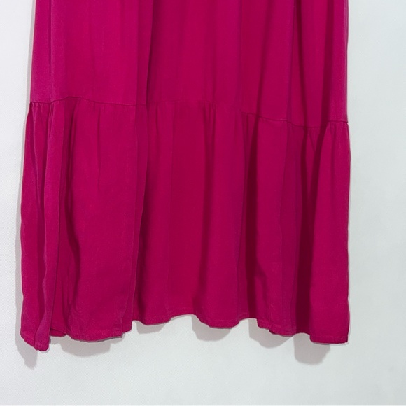 Ingrid & Isabel Women’s Hot Pink Maternity Maxi Tiered Babydoll  Dress Large - Picture 5 of 12